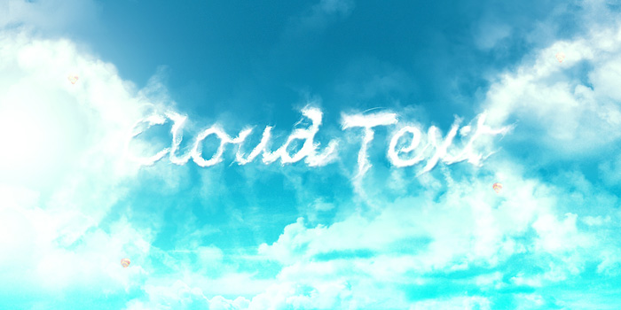 Photoshop制作清爽洁白的云朵字